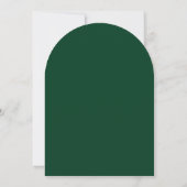 Witte bloemige vintage groene trouw kaart (Achterkant)