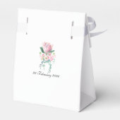 Witte bloemige waterverf bruiloftsgeschenkdoos bedankdoosjes (Achterkant)