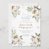 Witte bloemige winter Onederland verjaardag Kaart (Voorkant)