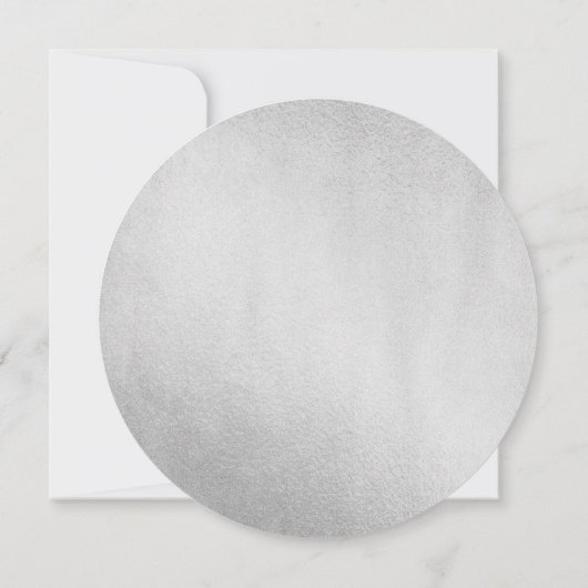 Witte bloemige zilveren 25e huwelijksverjaardag kaart (Achterkant)