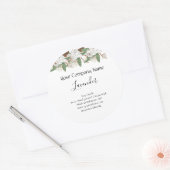 Witte bloemkaarslabel ronde sticker (Envelop)