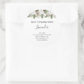 Witte bloemkaarslabel ronde sticker (Tas)