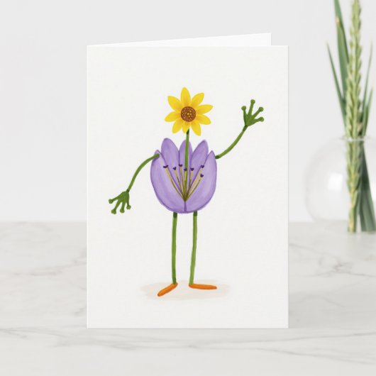Witte Bloemkaart Kaart (Voorkant)