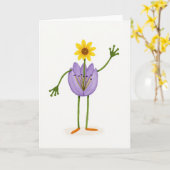 Witte Bloemkaart Kaart (Gele Bloem)
