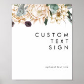 Witte bloemkaarten en cadeaus op maat gemaakt bord poster (Voorkant)