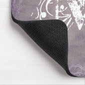 Witte Bloemkant Monogram Initiaal Muismat (Hoek)