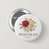 Witte bloemknop - Bruidsmeisje Ronde Button 5,7 Cm (Voorkant /achterkant)