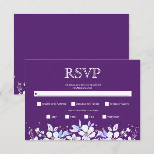 Witte bloemkool en paarse sieraden RSVP kaartje