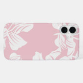 Witte bloempatroon achtergrond iPhone hoesje (Achterkant horizontaal)