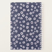 Witte bloemplanner met blauwe achtergrond | custom planner (Achterkant)
