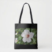 Witte bloempuzzel tote bag (Voorkant)