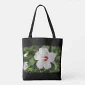 Witte bloempuzzel tote bag (Achterkant)