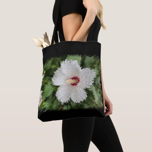 Witte bloempuzzel tote bag (Dichtbij)