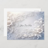 Witte bloemrijke ansichtkaart briefkaart (Voorkant / Achterkant)