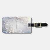 Witte Bloemrijke Bagagelabel (Voorkant horizontaal)