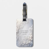 Witte Bloemrijke Bagagelabel (Achterkant verticaal)