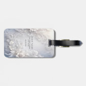 Witte Bloemrijke Bagagelabel (Achterkant horizontaal)