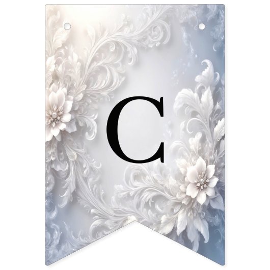 Witte Bloemrijke Bunting Vlag Vlaggetjes (Eerste vlag)