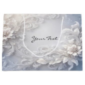 Witte bloemrijke cadeautas (Voorkant)