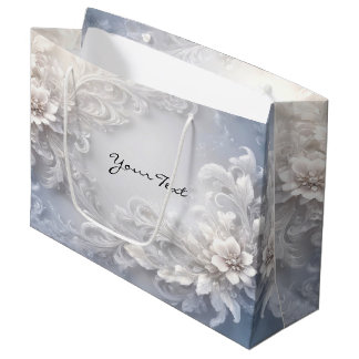 Witte bloemrijke cadeautas
