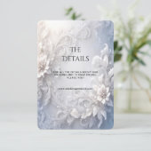 Witte Bloemrijke Detail Behuizing Kaart (Staand voorkant)