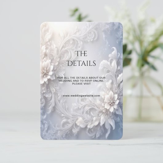 Witte Bloemrijke Detail Behuizing Kaart (Staand voorkant)