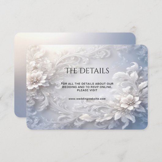 Witte Bloemrijke Detail Behuizing Kaart (Voorkant / Achterkant)