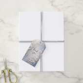 Witte Bloemrijke Gift Label Cadeaulabel (Met Touw)