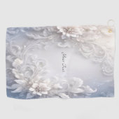 Witte Bloemrijke Golf Handdoek (Horizontaal)