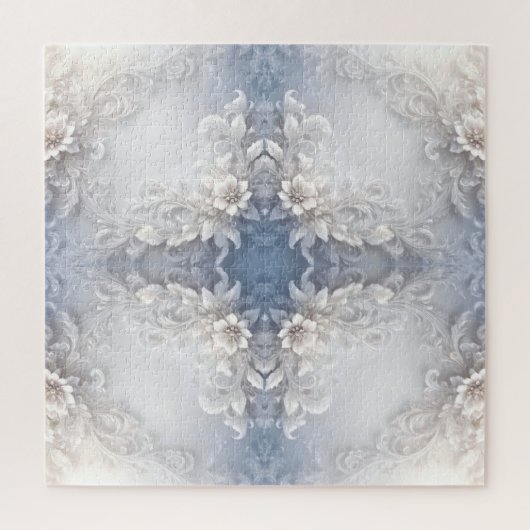 Witte Bloemrijke Jigsaw Puzzel (Verticaal)