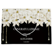 Witte bloemrijke luxe cadeautas (Voorkant)