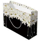 Witte bloemrijke luxe cadeautas (Achterkant Gekanteld)