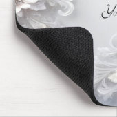 Witte Bloemrijke Mousepad Muismat (Hoek)