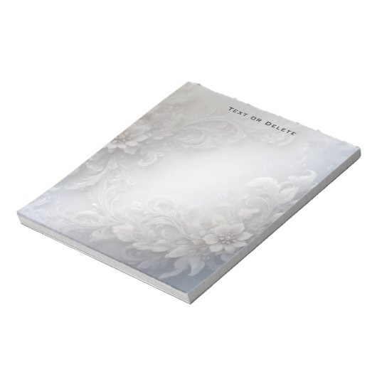 Witte Bloemrijke Notitieblok (Linkerzijde)