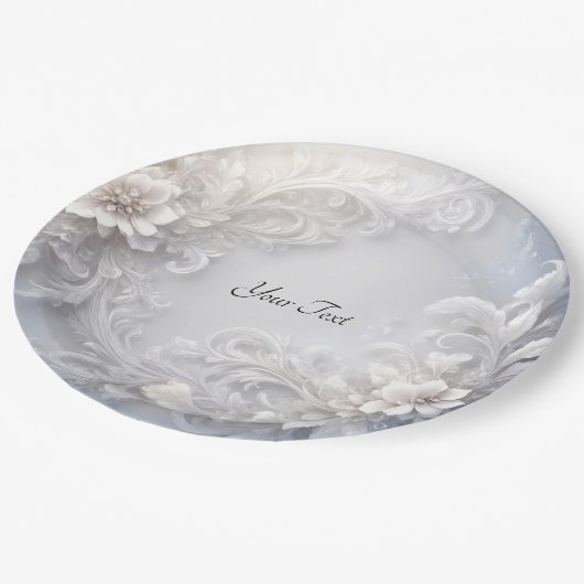 Witte Bloemrijke Papier Bord (Gekanteld)