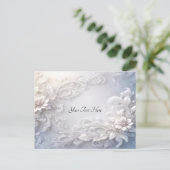 Witte bloemrijke postkaart (Staand voorkant)