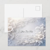 Witte bloemrijke postkaart (Voorkant / Achterkant)