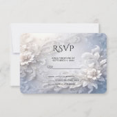 Witte Bloemrijke RSVP-kaart RSVP Kaartje (Voorkant)