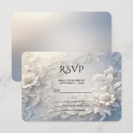 Witte Bloemrijke RSVP-kaart RSVP Kaartje