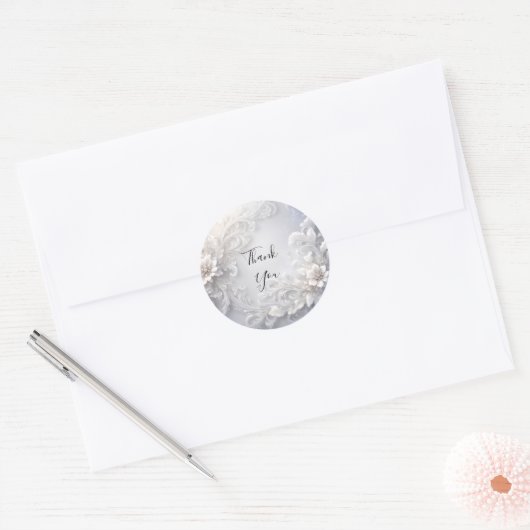 Witte Bloemrijke Sticker (Envelop)