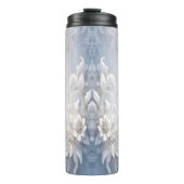 Witte Bloemrijke Thermische Tumbler Thermosbeker (Voorkant)