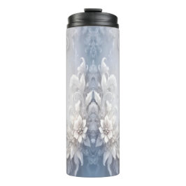 Witte Bloemrijke Thermische Tumbler Thermosbeker