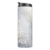 Witte Bloemrijke Thermische Tumbler Thermosbeker (Geroteerd rechts)