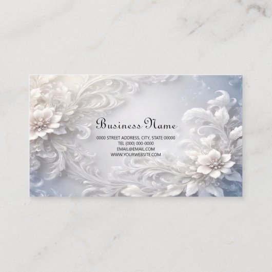 Witte Bloemrijke Visitekaartje (Achterkant)