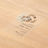 Witte Bloemring met Spaanse bruiloft Acryl Uitnodigingen (Laagn)