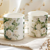 Witte bloemrozen Moeder koffiemok