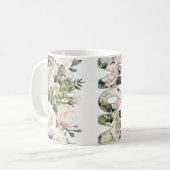Witte bloemrozen Moeder koffiemok (Voorkant links)