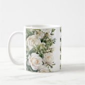 Witte bloemrozen Moeder koffiemok (Links)