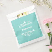 Witte bloemvector op turquoise turquoise Dank u Bedankzakje (Gezegeld)