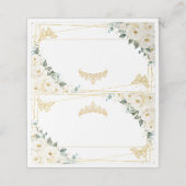 Witte bloemvlinders Quinceañera 16e verjaardag Plaatskaartje (Buitenkant ongevouwen)